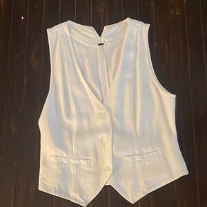 YFB White Soft Denim Sleeveless Vest